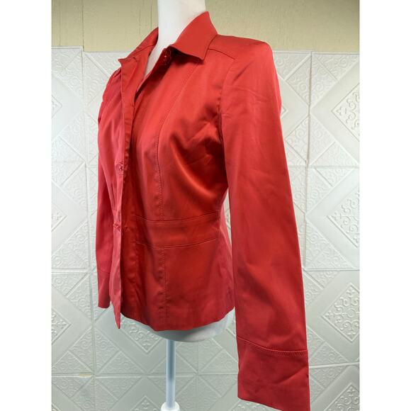 Requirements Size 6 Blazer Jacket LINED 4 button Collar Salmon Peach color - Picture 4 of 14